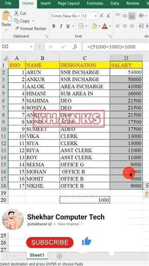 Advance Excel🚀 Tips & Tricks For Beginners|Excel Interview| #shorts #excel #exceltutorial #tricks