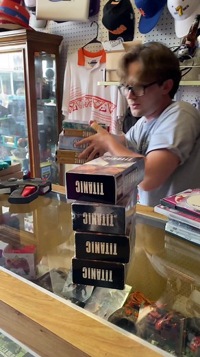 So much Titanic at the flea market #titanic #vhs #fleamarket