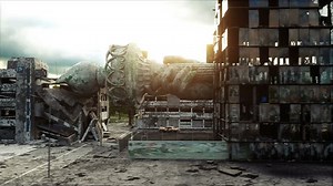 Apocalypse of USA, America. Aerial View of the destroyed city. Apocalypse concept. Super realistic 4k animation.