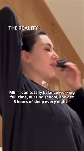 Go back to nursing school, they said… Become a nurse practitioner, they said… You can totally do all of that, have a social life, and get 8 hours of sleep every night! Sure about that? “𝘐’𝘮 𝘫𝘶𝘴𝘵 𝘴𝘰 𝘵𝘪𝘳𝘦𝘥, 𝘢𝘯𝘥 𝘪𝘵’𝘴 𝘭𝘪𝘬𝘦 𝘦𝘷𝘦𝘳𝘺 𝘵𝘪𝘮𝘦 𝘐 𝘧𝘦𝘦𝘭 𝘭𝘪𝘬𝘦 𝘐’𝘮 𝘢 𝘴𝘵𝘦𝘱 𝘢𝘩𝘦𝘢𝘥, 𝘴𝘰𝘮𝘦𝘵𝘩𝘪𝘯𝘨 𝘩𝘢𝘱𝘱𝘦𝘯𝘴 𝘵𝘰 𝘵𝘳𝘺 𝘵𝘰 𝘴𝘵𝘰𝘱 𝘮𝘦 𝘧𝘳𝘰𝘮 𝘥𝘰𝘪𝘯𝘨 𝘵𝘩𝘪𝘴,” 𝘵𝘩𝘦 𝘳𝘦𝘢𝘭𝘪𝘵𝘺 𝘴𝘵𝘢𝘳 𝘴𝘢𝘪𝘥 𝘪𝘯 𝘢 𝘤𝘭𝘪𝘱 𝘴𝘩𝘢𝘳𝘦𝘥 𝘷𝘪𝘢 𝘐𝘯𝘴𝘵𝘢𝘨𝘳