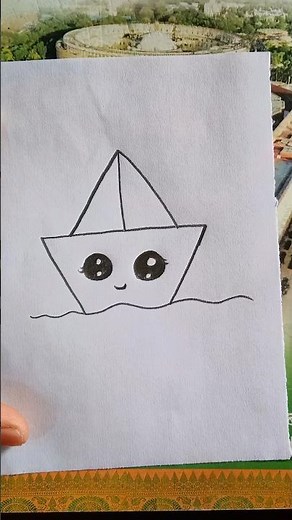 How to Draw a Cute Boat Step by Step ⛵#easydrawings #viralshorts #shorts