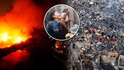 Dhaka Slum Inferno Leaves Thousands Homeless As 1,500 Shanties Collapse Into Ash And Twisted Rubble