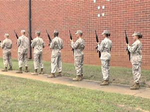 Military funeral honors detail practice