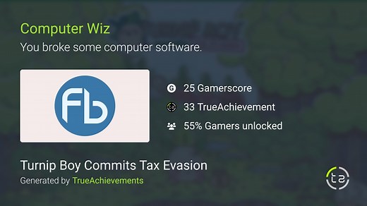 Computer Wiz achievement in Turnip Boy Commits Tax Evasion