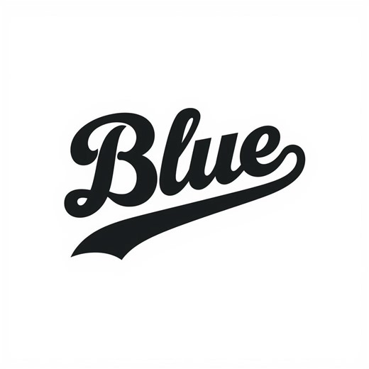 Blue Retro Script SVG | Vintage Baseball Typography | Color Text Design - Etsy