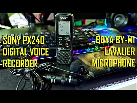 Sony Digital Voice Recorder (ICD PX240) & Boya BY-M1 Lavalier Microphone Unboxing and Testing!