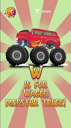 🚛 W is for Wagon Monster Truck! | Learn ABC with Trucks #shorts