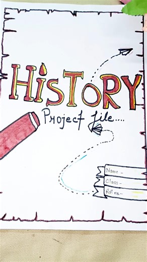 history cover page design 📑📑for school and College project🔥 #drawing #project #shortvideo #shorts