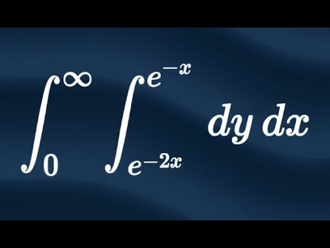 double integral of 1 over region y from e^(-2x) to e^(-x)