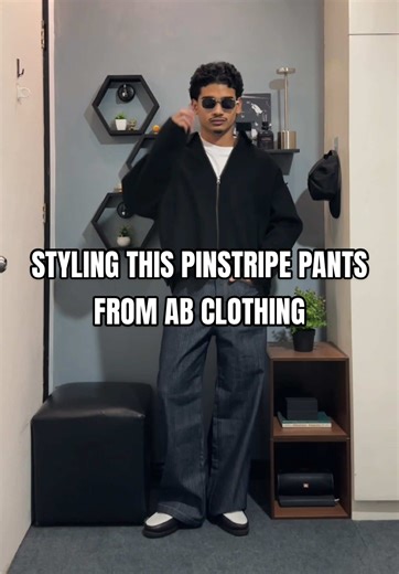 Styling this pinstripe pants from @ab clothing & lifestyle Sobrang bisa ng pinstripe nato! Check this out guys! #fyp #fashionmen #fashion #mensfashion #outfitideas
