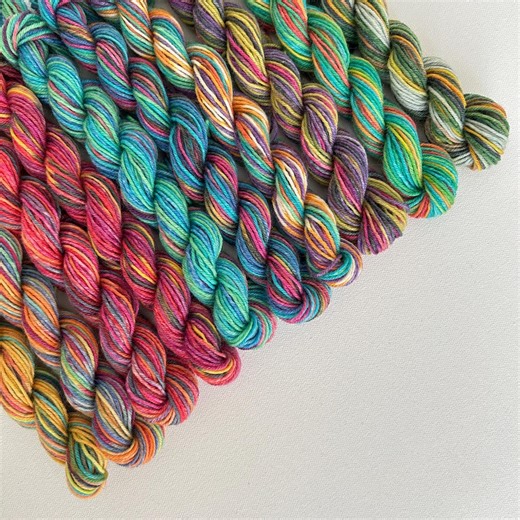7 - Scrappy Opal Sock Yarn Set: 10 Bright Mini Skeins, Knitting & Crochet - Etsy