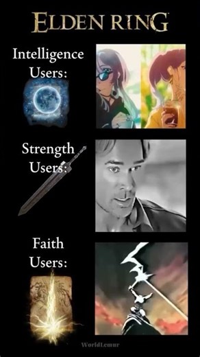 INT Users vs STR Users vs FAITH Users 😭⚔️ #eldenring #shorts