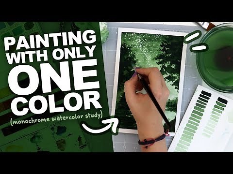 NOT EASY BEING GREEN? | Monochromatic Watercolor Study | Painting with Only One Color