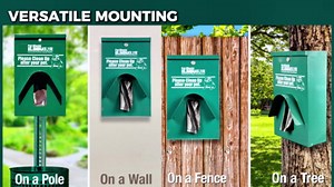 Dog Waste Station Dispenser Box - 800 FREE Dog Poop Bags- Made of Rustproof Aluminum - Pet Waste Bag Dispenser with Lock and Rainguard - For Commercial Use, Parks, Condos, HOA (Green)