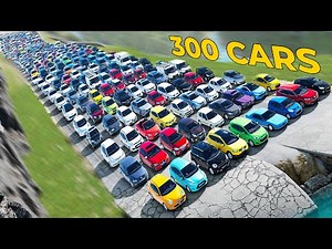 Downhill Race with 300 Cars in Beamng drive