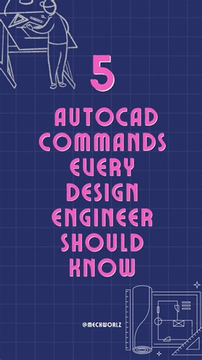 mechanical worlz on Instagram: "“Think you know AutoCAD? 🧠 These 5 commands can save hours in your design workflow!” 💻⚙️ AutoCAD isn’t just about drawing lines — it’s about drawing smart. Master these 5 hidden commands and make your workspace faster, cleaner, and more efficient. Which one do you already use the most — FIELD, HIDE, ISOLATE, WIPEOUT, or DIMBREAK? Comment below! 👇 Follow @mechworlz for more quick mechanical and design tips! #AutoCAD #DesignEngineer #CuriousButConfused #Mechanica