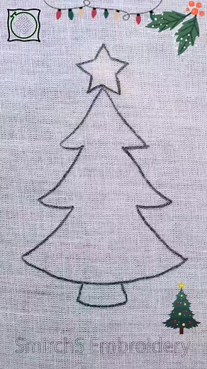 Christmas Tree Hand #embroidery #reels #reelsfb #christmastree🎄 | SmirchS