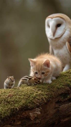 SMALL FRIENDS IN THE WOODS!❤️❤️❤️ #kitten #cute #