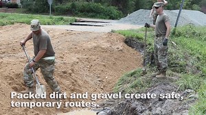 42K views · 459 reactions | Horizontal engineers from the North Carolina National Guard, 881st Engineer Support Company, along with Soldiers 236th Brigade Engineer Battalion, perform road repairs in the Boiling Springs Lakes community after flood waters left routes destroyed in the aftermath of Hurricane Florence, Sept. 22, 2018. #NCNG, #CitizenSoldier, #FlorenceNC, #NCWX, #hurricaneflorence, 881st Engineer Support Company | North Carolina National Guard | Facebook