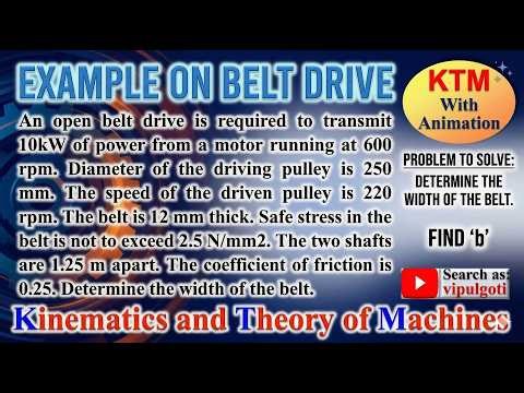 Belt Drive, example of belt drive, power transmitted #solution #gtu #belt #power #kinematics #drive