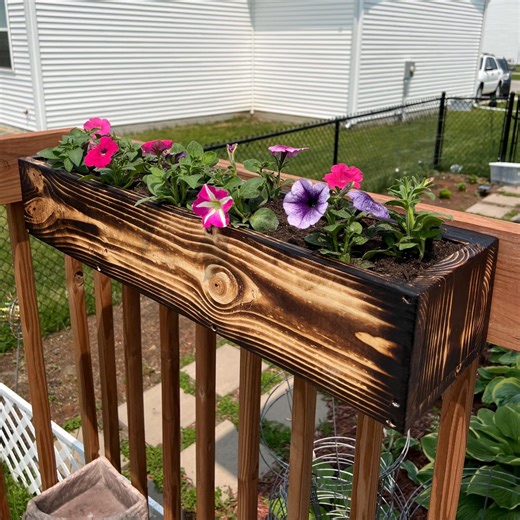 Railing Planter Box, DIY Raised Deck Planter, 30” Pine, Outdoor Flower or Vegetable Planter. - Etsy