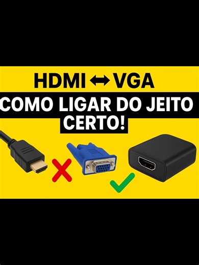 Como ligar conversor HDMI-VGA OU VGA -HDMI do jeito certo