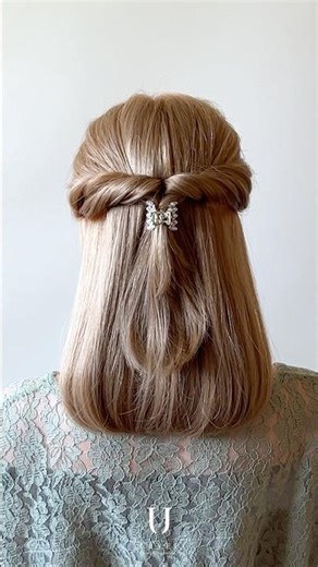 How to do an easy half-up style even with medium length hair