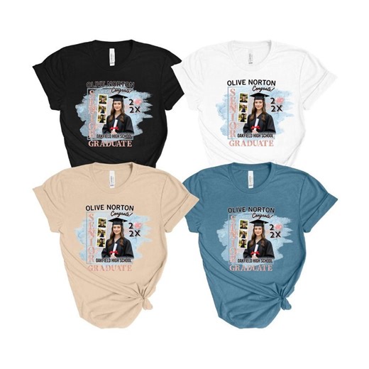 Personalized Senior 2026 Graduate Photo T-shirt, Custom Graduation Gift Shirt With Name and Photo Collage - Etsy