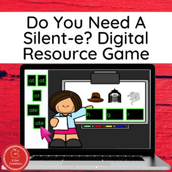 Silent E (Magic E) Phonics Digital Game | School Themed Drag and Drop Activity