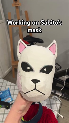 Making Sabito’s mask from Demon Slayer #art #demonslayer #papermachine