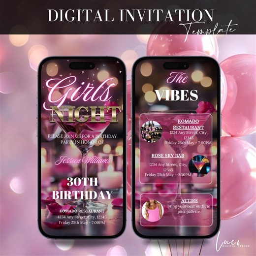 Girls Night Invitation for Adults,girls Night Party Invite,let's Get Tipsy Girls Night Digital Invite,birthday Girls Night,girls Night Out - Etsy