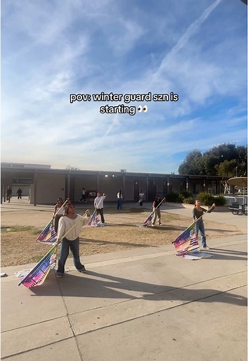 find out our show theme soon… !! #cerritoscolorguard #colorguard #tricks #colorguardtricks #colorguardflag #colorguardsabre