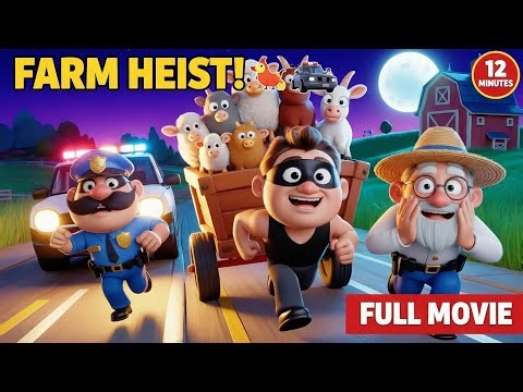 🎬 THE GREAT FARM HEIST - Full 3D Cartoon Animation Movie! 🐔🐄🚓