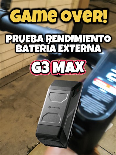 prueba rendimiento batería externa de un G3 Max de SEGWAY (esa batería se adapta también al f3 pro) #g3max #scooterelectrico #segway #ninebootg3max #f3pro
