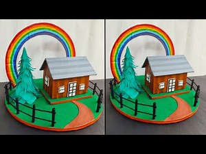 Beautiful Rainbow-Land 3D Model Craft For School Project | School Project Craft