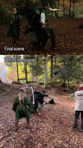 Fantasy film fighscene with real swords Behind the Scenes.
