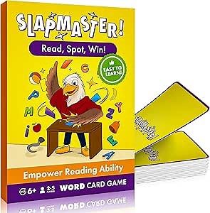 SLAPMASTER! - Cool Reading Games for Kids - Helps Learn Reading Fast & Sharpen Spelling Skills - Fun Educational Sight Games for Family Game Night, School, Classroom. Great Gifts, 2-5 Players, Ages 6+