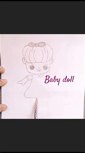 # how to draw a baby doll# cute# shorts 🩷
