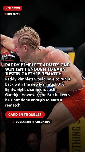 Paddy Pimblett Admits He Hasn't Earned a Justin Gaethje Rematch Yet