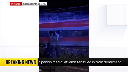 BREAKING: Ten people are now reported to have died in a train derailment in Spain, according to Spanish media Sky's Amelia Harper has the latest. Live updates: https://trib.al/Q4fHbwj 📺 Sky 501, Virgin 602, Freeview 233 and YouTube | Sky News