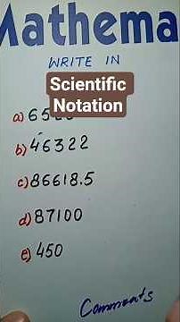 How to write numbers in Scientific Notation @MathMarrow