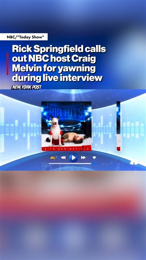 17K views · 79 reactions | Eighties pop-rock icon Rick Springfield called out NBC host Craig Melvin for yawning during his Wednesday interview on the “3rd Hour of Today.” | New York Post Video | Facebook