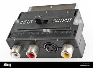 Scart audio s-video and video input output adapter Stock Photo - Alamy