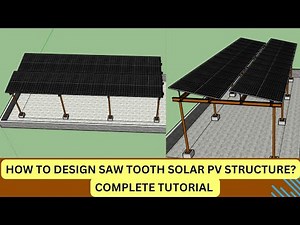 How to Create SAW Tooth Solar Panels Structure: Sketchup Complete Tutorial
