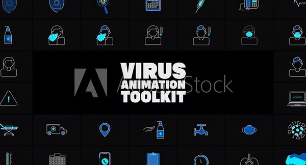 Virus Animation Toolkit is a useful animation template that provides a set of flat icons dedicated to medicine, viruses and health. Full HD resolution with alpha channel.