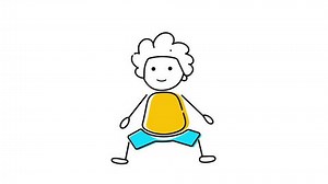 A doodle animated icon depicting kid jumping