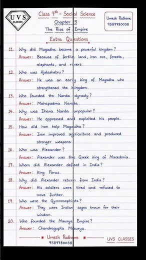 Class 7 Social Science Chapter 5 | The Rise of Empire Extra questions |#ncert #sst #class7 #cbse