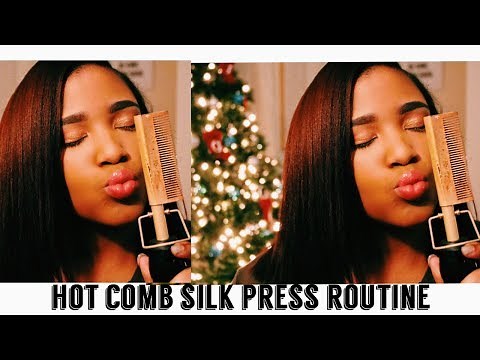 Flat Iron Routine with a HOT COMB?! (Using Etae Hair Products)