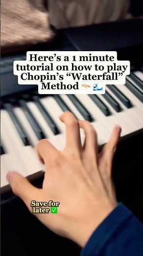 How to Play Chopin’s Waterfall Etude Opening Arpeggio 🫳🏼🌊 1 Minute Piano Tutorial 🎹 #pianolesson