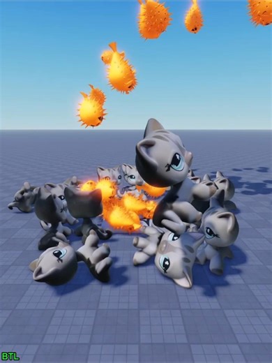 Spine Fish FOUNTAIN vs 20 Cats in Roblox 🐟🐱🔬